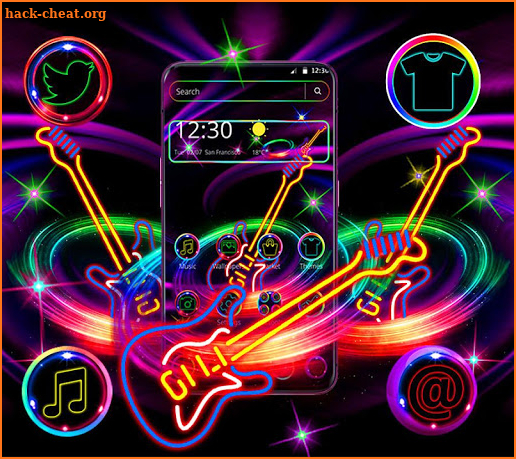 Neon Guitar Theme screenshot