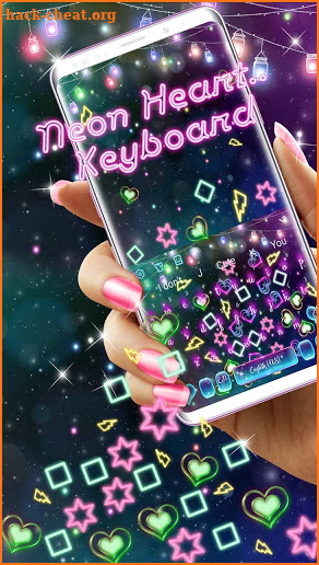 Neon Heart Gravity Keyboard Theme screenshot