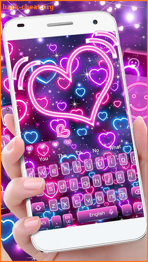 Neon Heart Keyboard Theme screenshot