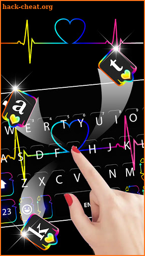 Neon Heartbeat Keyboard Background screenshot