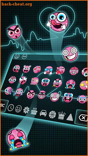 Neon Heartbeat LIVE Keyboard Theme screenshot