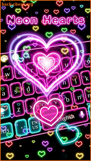 Neon Hearts Keyboard screenshot