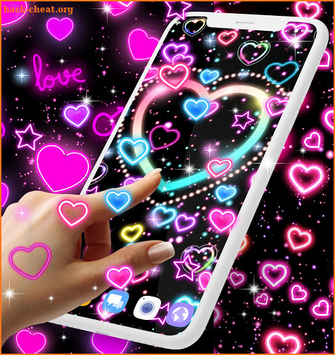 Neon hearts live wallpaper screenshot