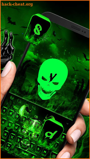 Neon Hell Zombie Skull Keyboard Theme screenshot