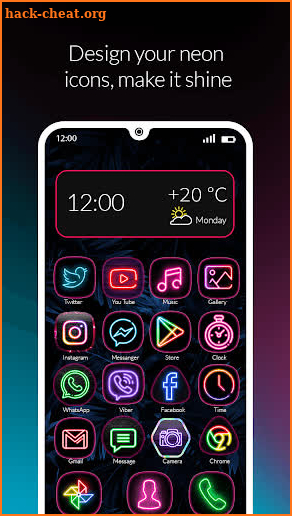 Neon Icon Changer App - Glow App Icon Design screenshot