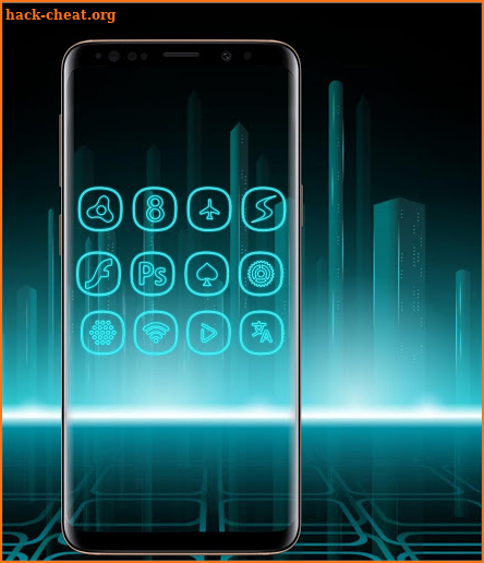 Neon icon pack ligth Blue screenshot