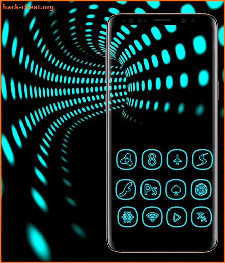 Neon icon pack ligth Blue screenshot