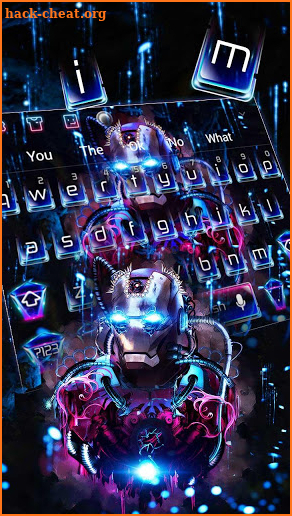 Neon Iron Hero Robot Keyboard Theme screenshot