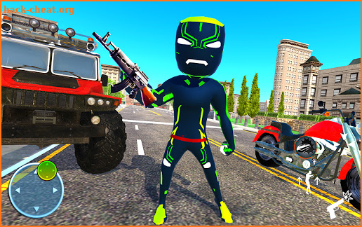 Neon Iron Spider Hero Stickman : Gangster War City screenshot