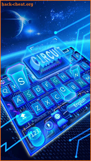 Neon Laser Circuit Keyboard Theme screenshot