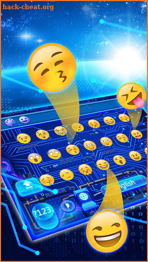 Neon Laser Circuit Keyboard Theme screenshot