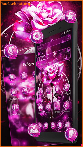 Neon Lavender Rose Theme screenshot