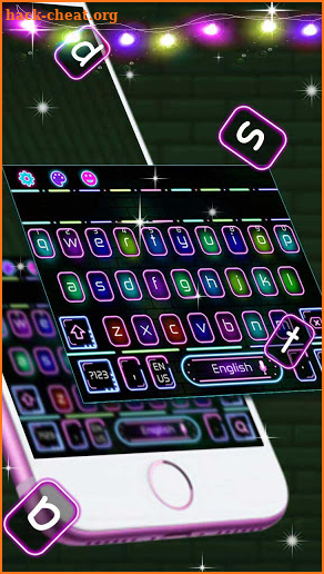 Neon LED Flash Keyboard Theme screenshot
