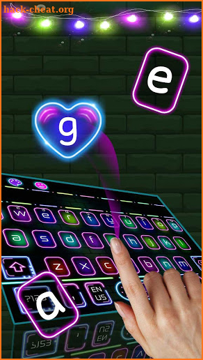 Neon LED Flash Keyboard Theme screenshot