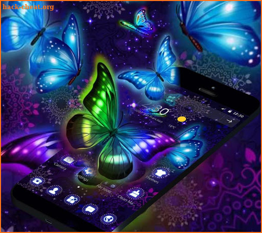 Neon Light Butterfly Color Theme screenshot