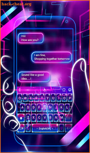 Neon Light Line Keyboard Theme screenshot