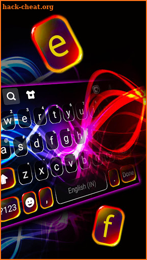 Neon Light Waves Keyboard Background screenshot