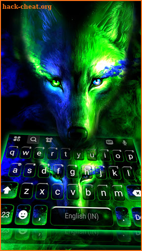 Neon Light Wolf Keyboard Background screenshot