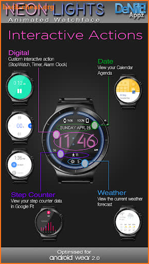 Neon Lights HD Watch Face Widget & Live Wallpaper screenshot