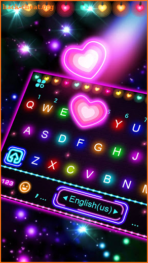 Neon Lights Love Keyboard Background screenshot