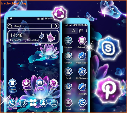 Neon Lotus Launcher Theme screenshot