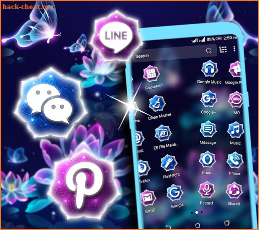 Neon Lotus Launcher Theme screenshot