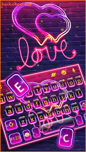 Neon Love 2 Keyboard Theme screenshot