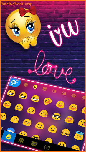 Neon Love 2 Keyboard Theme screenshot