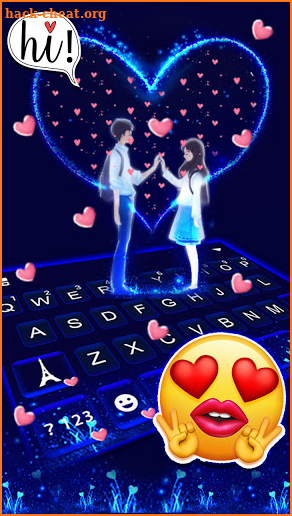 Neon Love Couple Keyboard Background screenshot