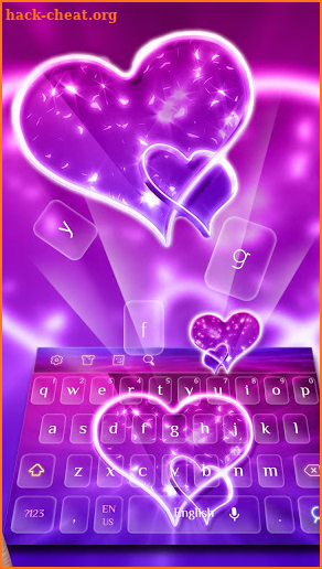 Neon Love Heart Keyboard screenshot