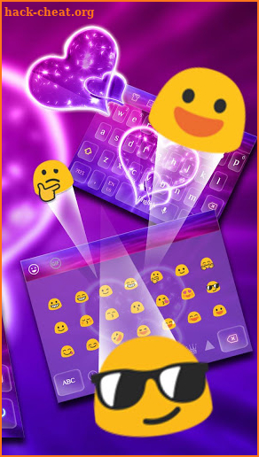 Neon Love Heart Keyboard screenshot