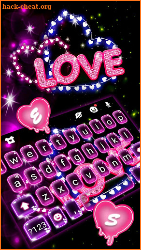 Neon Love Keyboard Theme screenshot