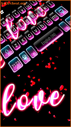 Neon Love Light Keyboard Background screenshot