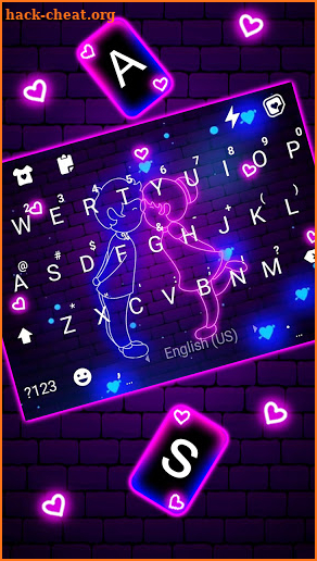 Neon Love Live Keyboard Background screenshot
