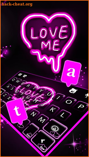 Neon Love Me Keyboard Theme screenshot