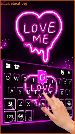 Neon Love Me Keyboard Theme screenshot