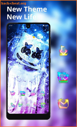 Neon marshmello blue colorful theme screenshot