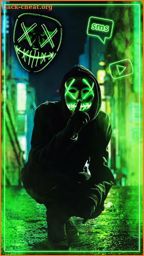 Neon, Mask, Cool, Man Theme & Live Wallpaper screenshot