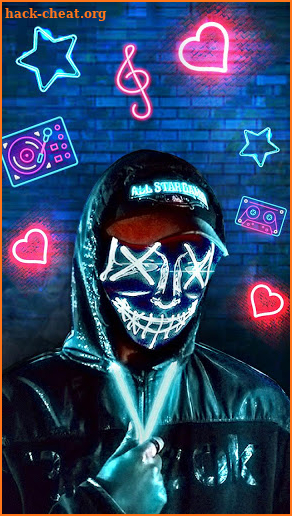 Neon, Mask, Man Themes, Live Wallpaper screenshot