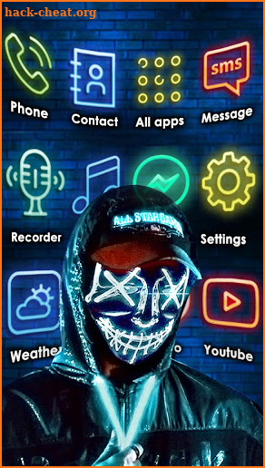 Neon, Mask, Man Themes, Live Wallpaper screenshot