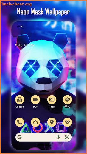 Neon Mask Wallpaper Parallax screenshot