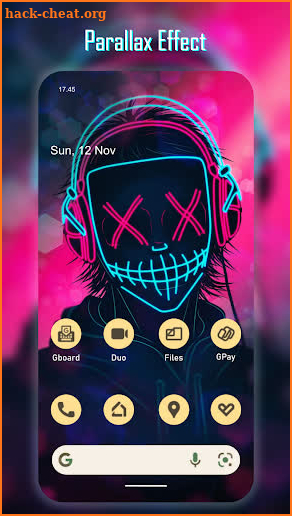 Neon Mask Wallpaper Parallax screenshot