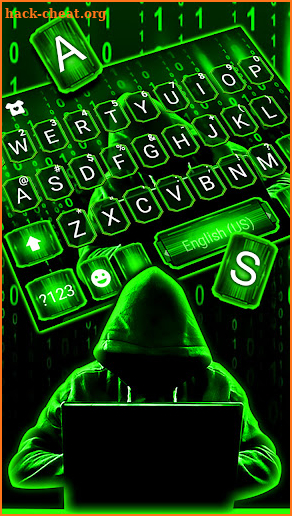 Neon Matrix Hacker Keyboard Background screenshot