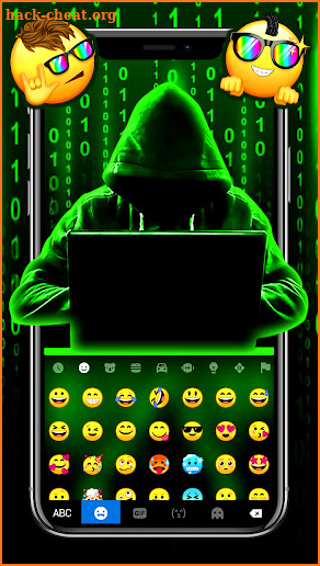 Neon Matrix Hacker Keyboard Background screenshot