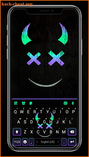 Neon Monster Smile Keyboard Background screenshot
