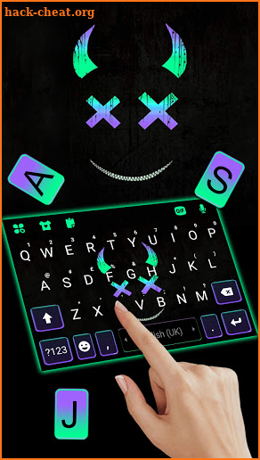 Neon Monster Smile Keyboard Background screenshot