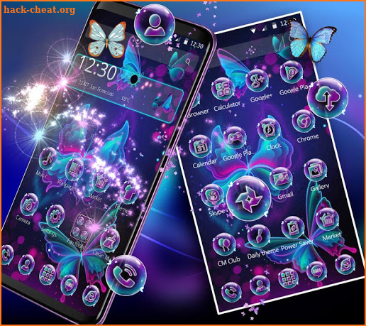 Neon Multi Color Butterfly Theme screenshot
