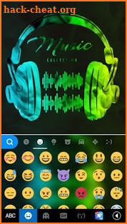 Neon Music Headphone Keyboard Theme screenshot