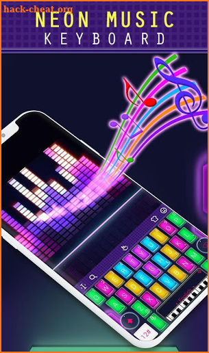 Neon Music Keyboard Theme screenshot