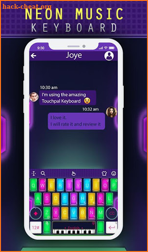Neon Music Keyboard Theme screenshot